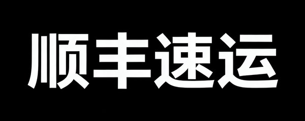 顺丰速运品牌Logo,黑色背景上的白色简洁文字标识